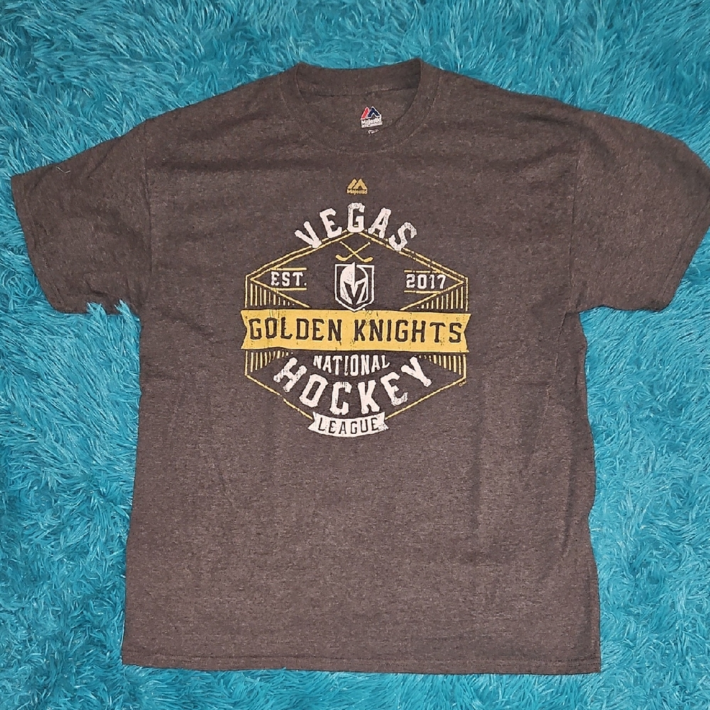 Majestic Vegas Golden Knights Brown Graphic Tee with Gold Accents